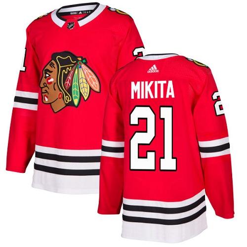 Adidas Blackhawks #21 Stan Mikita Red Home Authentic Stitched NHL Jersey